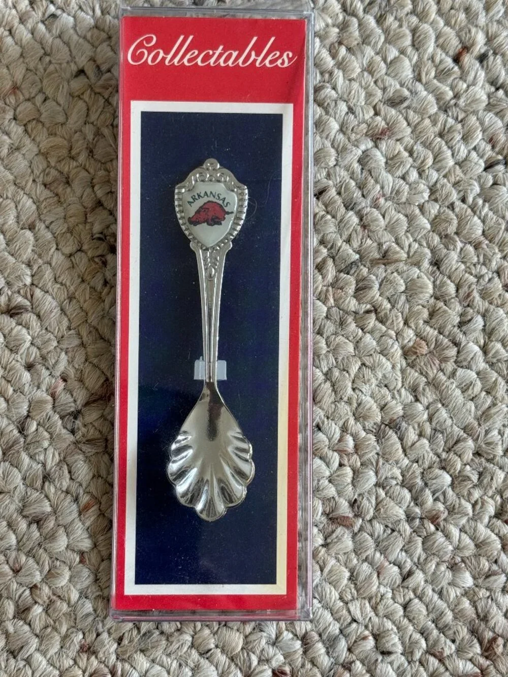State Collectible Spoon Arkansas Silver tone Scalloped NWT